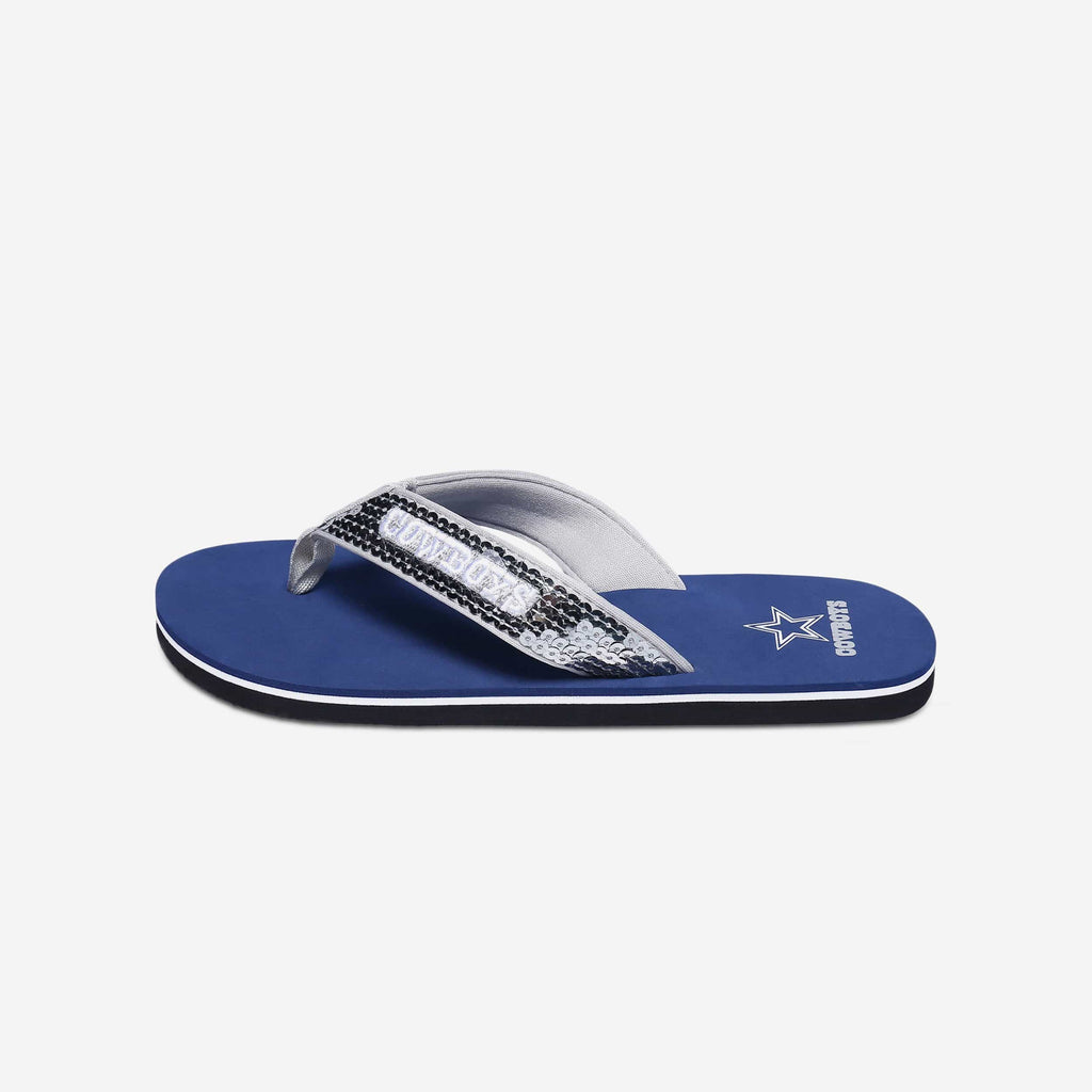 Dallas Cowboys Womens Sequin Flip Flop FOCO - FOCO.com