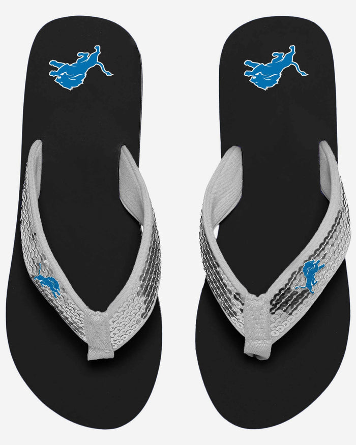 Detroit Lions Womens Sequin Flip Flop FOCO - FOCO.com