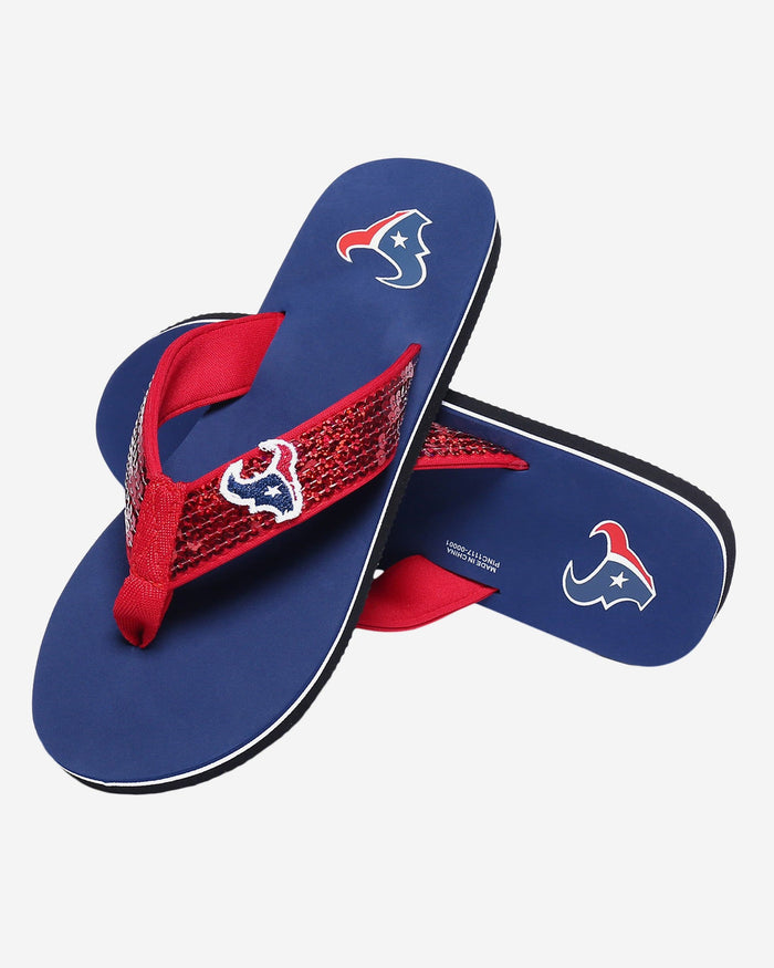 Houston Texans Womens Sequin Flip Flop FOCO - FOCO.com