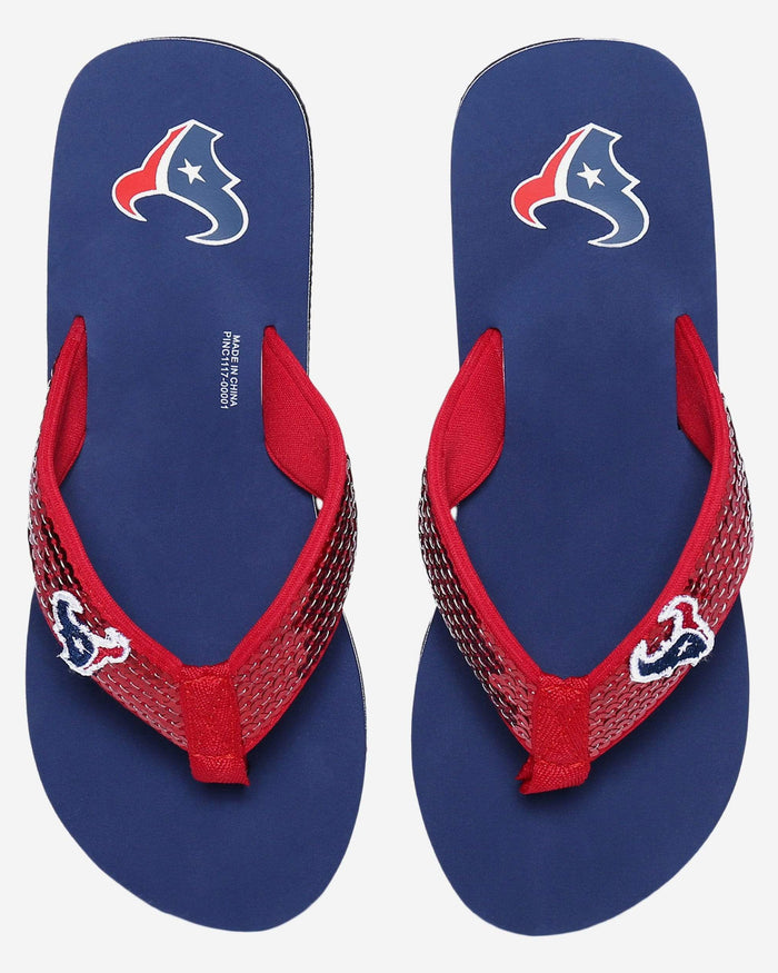 Houston Texans Womens Sequin Flip Flop FOCO - FOCO.com