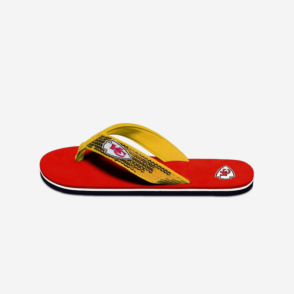 Kansas City Chiefs Womens Sequin Flip Flop FOCO - FOCO.com