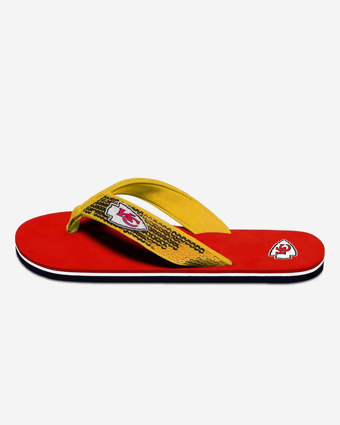 Kansas City Chiefs Womens Sequin Flip Flop FOCO - FOCO.com