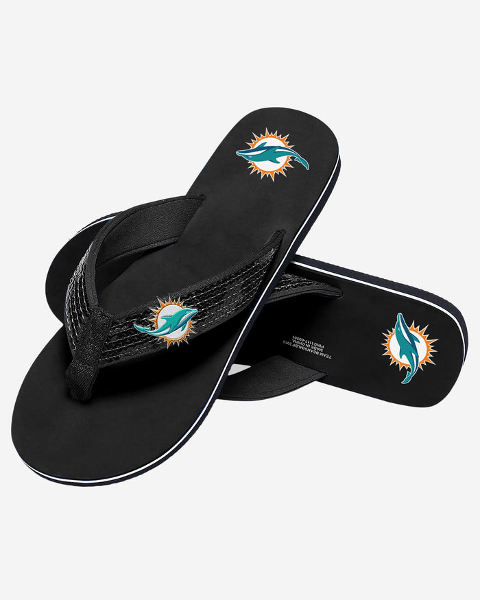 Miami Dolphins Womens Sequin Flip Flop FOCO - FOCO.com