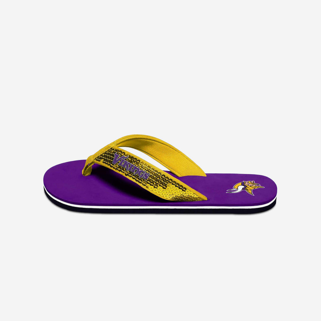 Minnesota Vikings Womens Sequin Flip Flop FOCO - FOCO.com