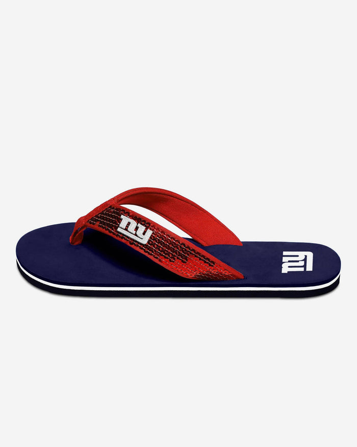 New York Giants Womens Sequin Flip Flop FOCO - FOCO.com