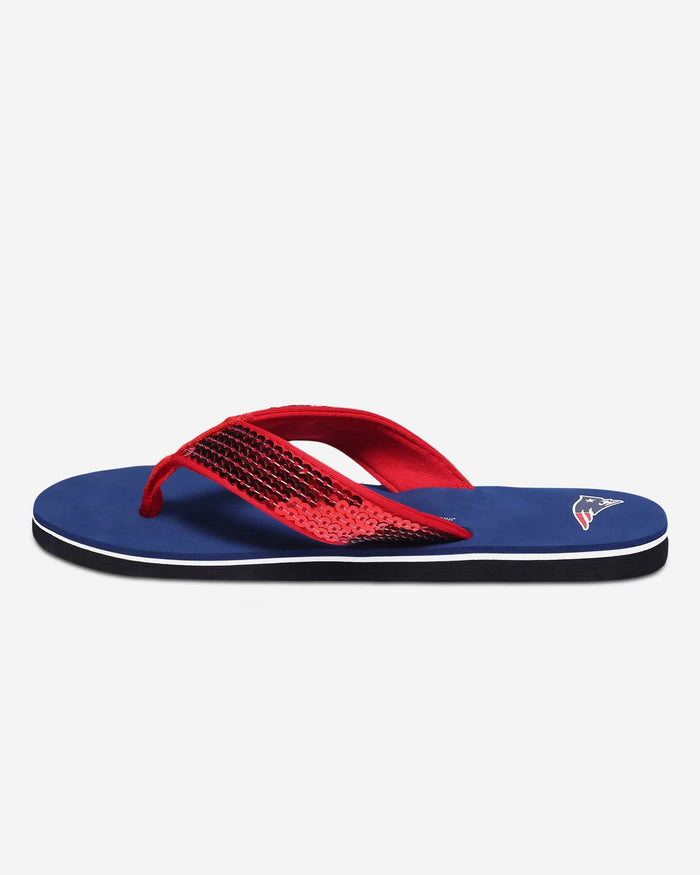 New England Patriots Womens Sequin Flip Flop FOCO - FOCO.com