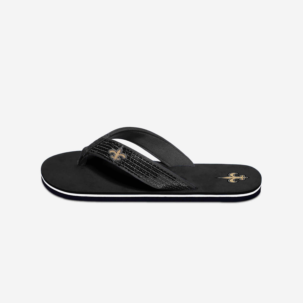 New Orleans Saints Womens Sequin Flip Flop FOCO - FOCO.com