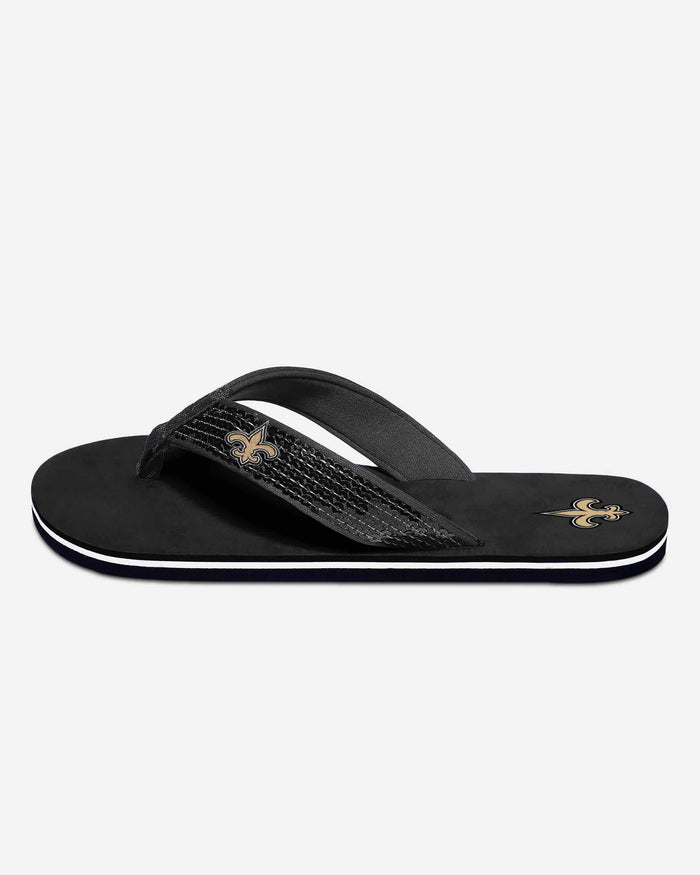 New Orleans Saints Womens Sequin Flip Flop FOCO - FOCO.com