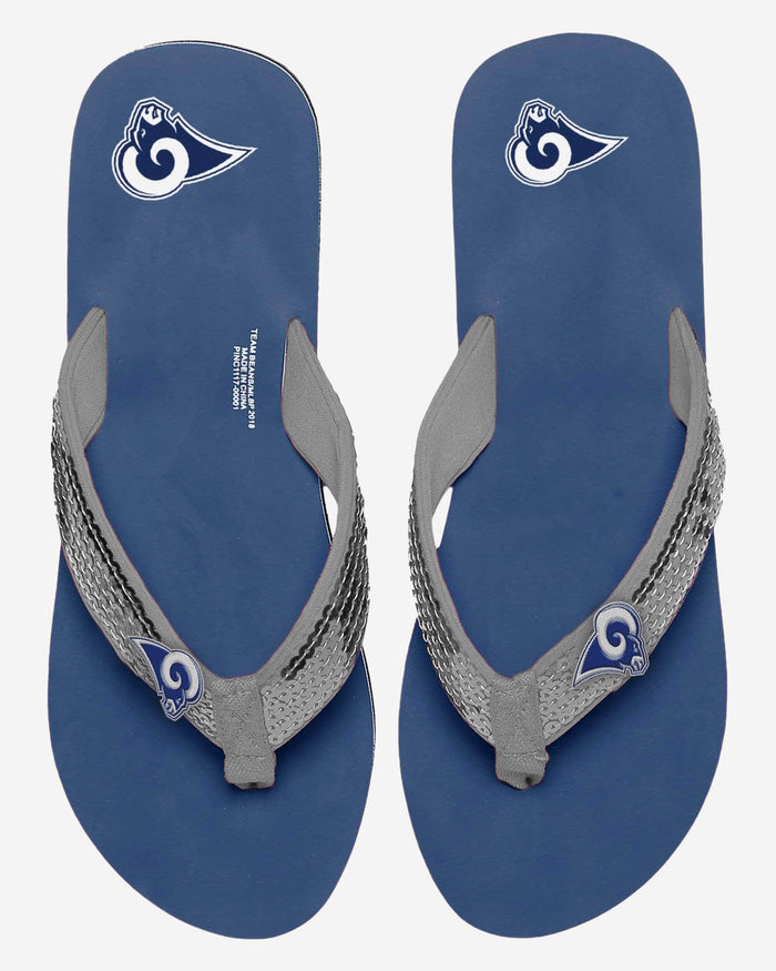 Los Angeles Rams Womens Original Sequin Flip Flop FOCO - FOCO.com