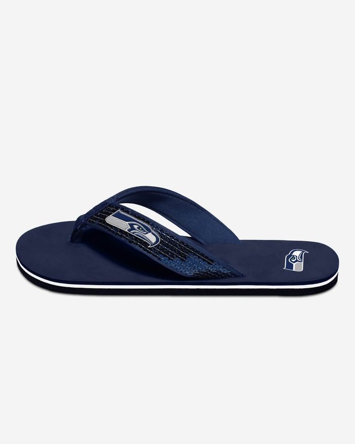 Seattle Seahawks Womens Sequin Flip Flop FOCO - FOCO.com