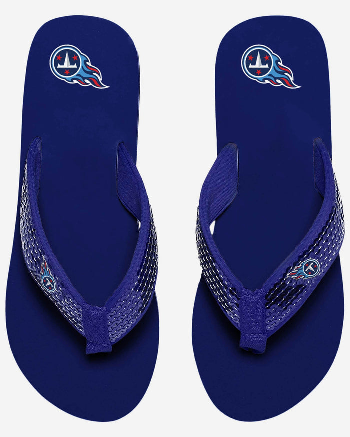 Tennessee Titans Womens Sequin Flip Flop FOCO - FOCO.com