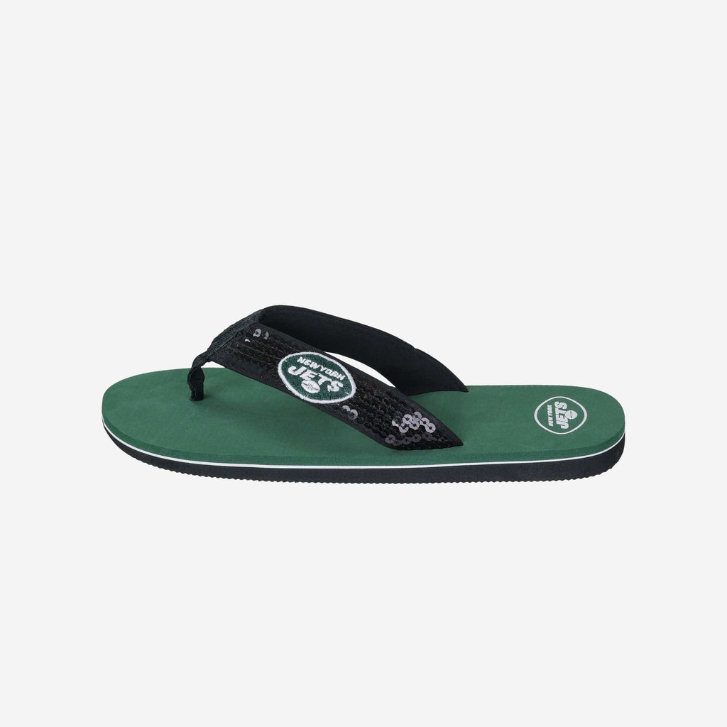 New York Jets Womens Sequin Flip Flop FOCO S - FOCO.com