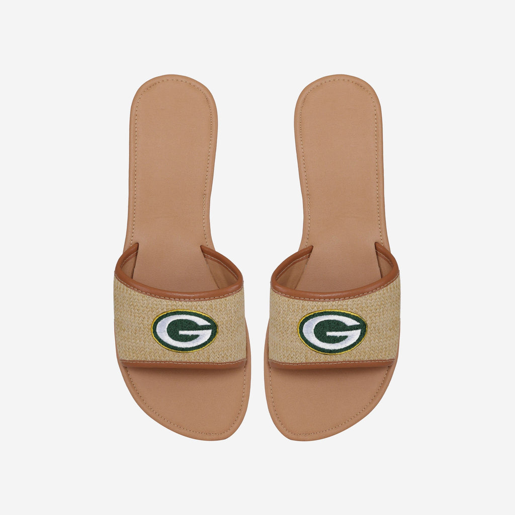 Green Bay Packers Womens Straw Slide FOCO S - FOCO.com