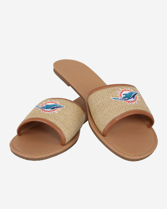 Miami Dolphins Womens Straw Slide FOCO - FOCO.com