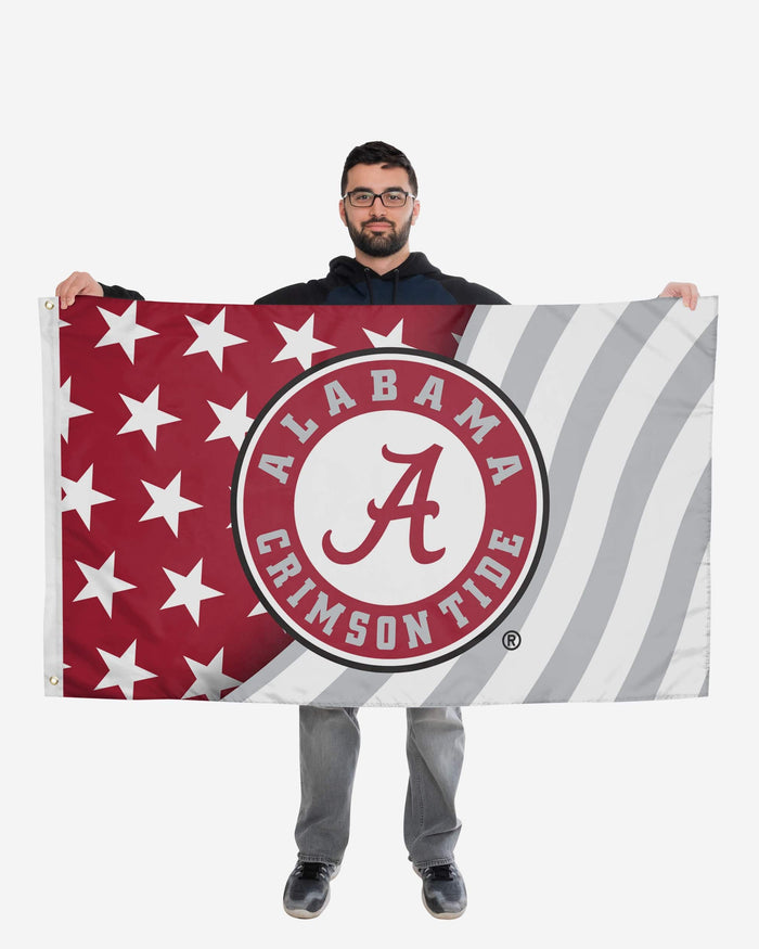 Alabama Crimson Tide Americana Horizontal Flag FOCO - FOCO.com