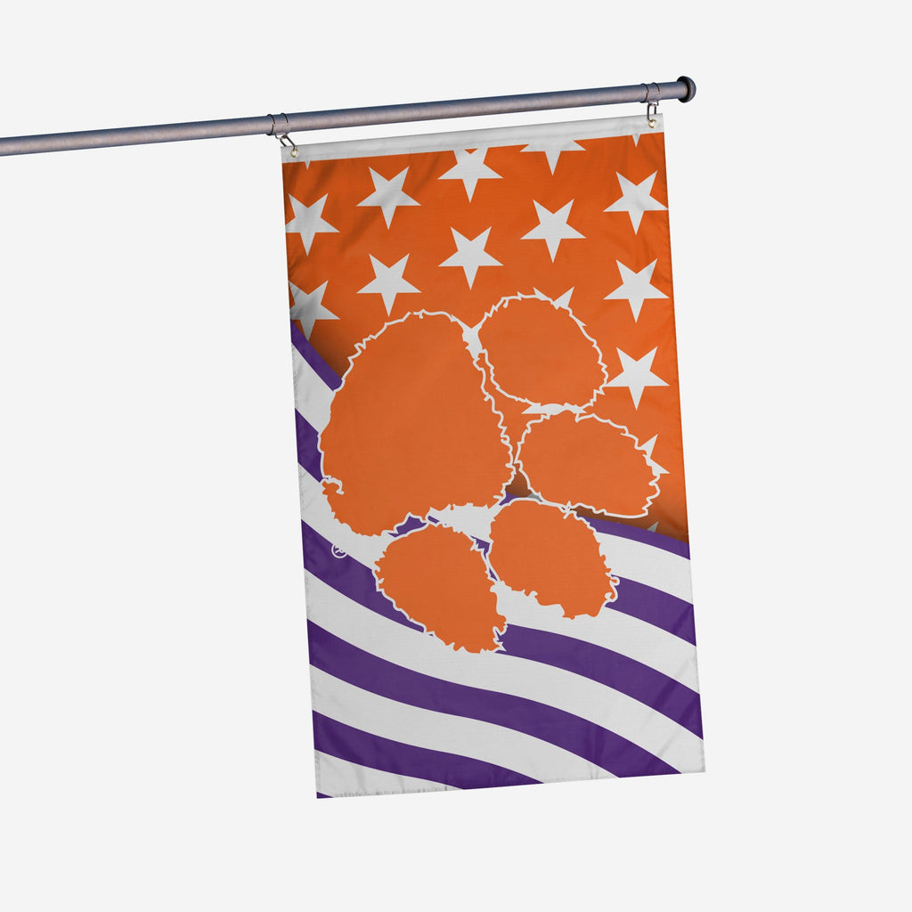 Clemson Tigers Americana Horizontal Flag FOCO - FOCO.com