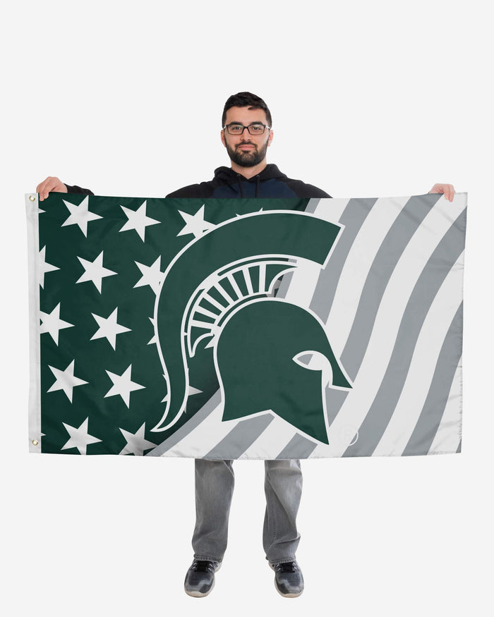 Michigan State Spartans Americana Horizontal Flag FOCO - FOCO.com