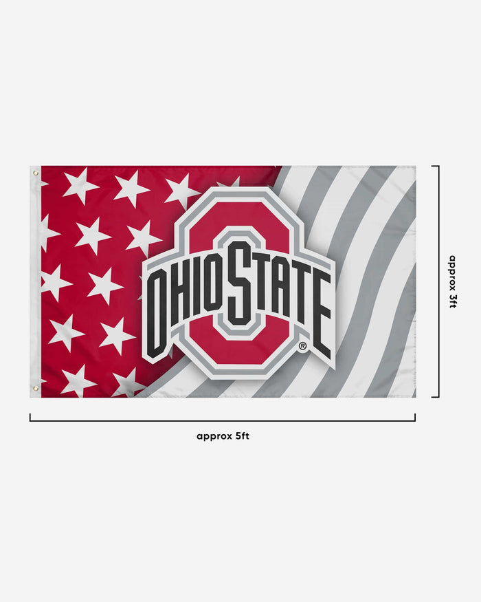 Ohio State Buckeyes Americana Horizontal Flag FOCO - FOCO.com