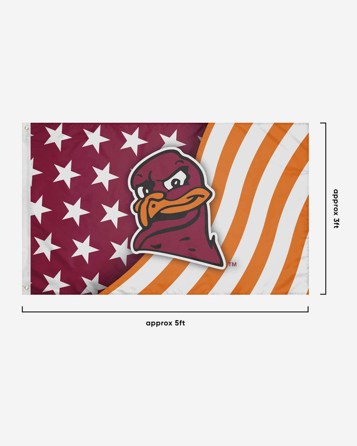 Virginia Tech Hokies Americana Horizontal Flag FOCO - FOCO.com