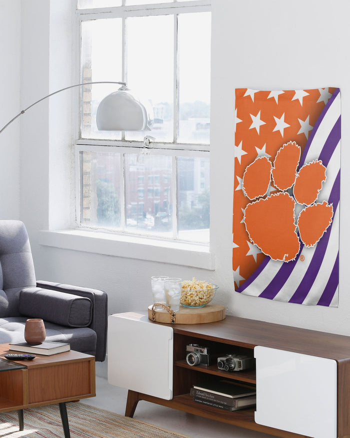 Clemson Tigers Americana Vertical Flag FOCO - FOCO.com