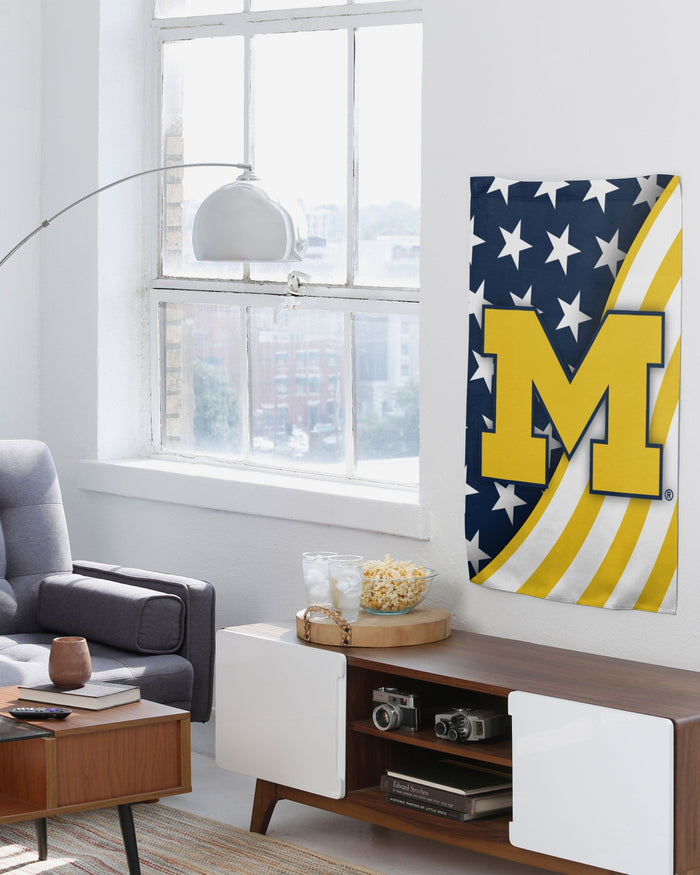 Michigan Wolverines Americana Vertical Flag FOCO - FOCO.com