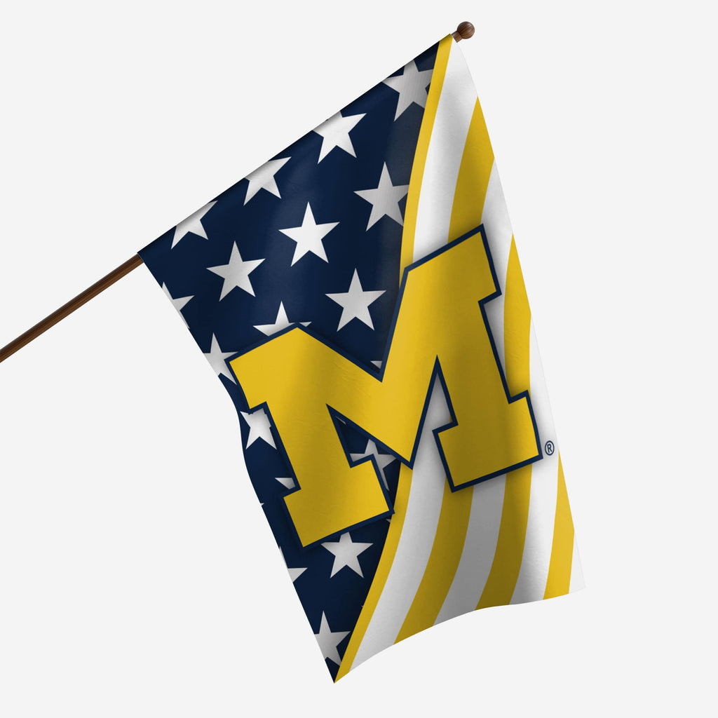 Michigan Wolverines Americana Vertical Flag FOCO - FOCO.com