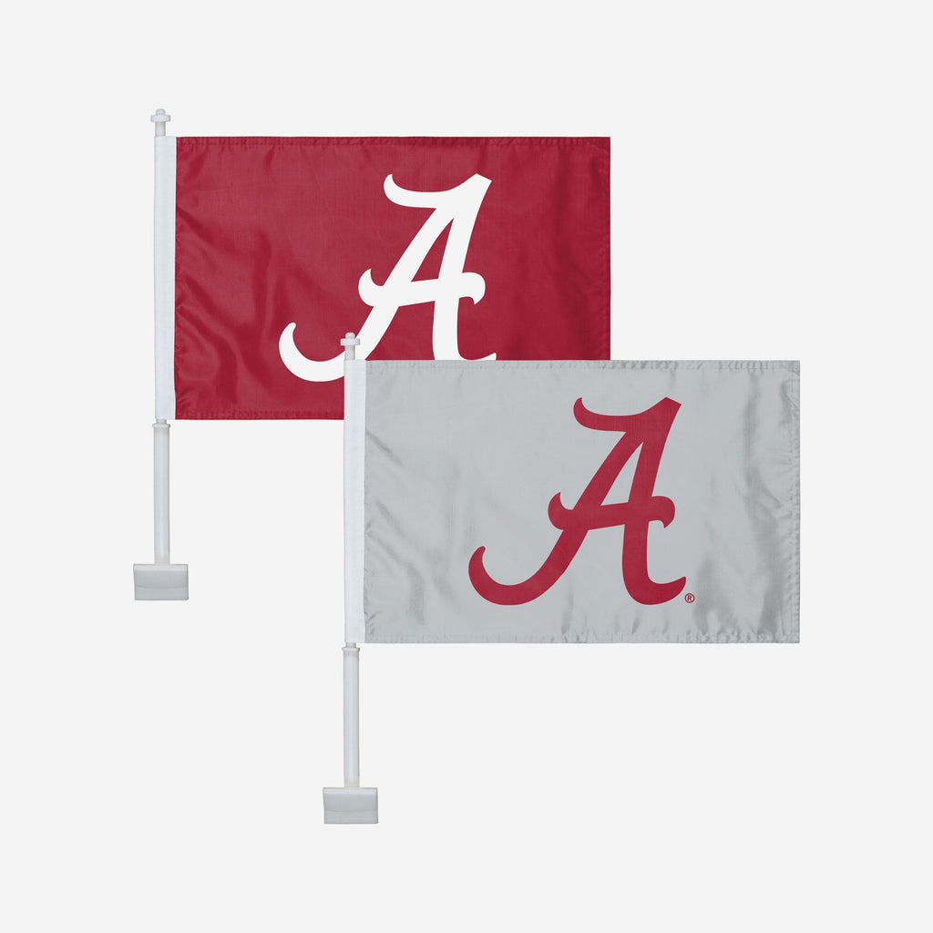 Alabama Crimson Tide 2 Pack Solid Car Flag FOCO - FOCO.com