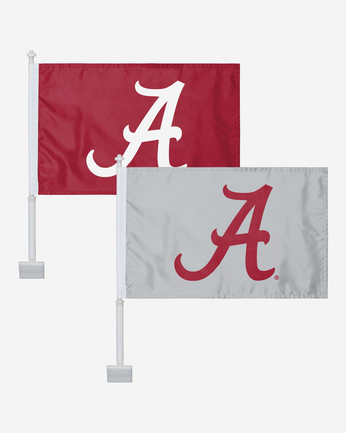 Alabama Crimson Tide 2 Pack Solid Car Flag FOCO - FOCO.com