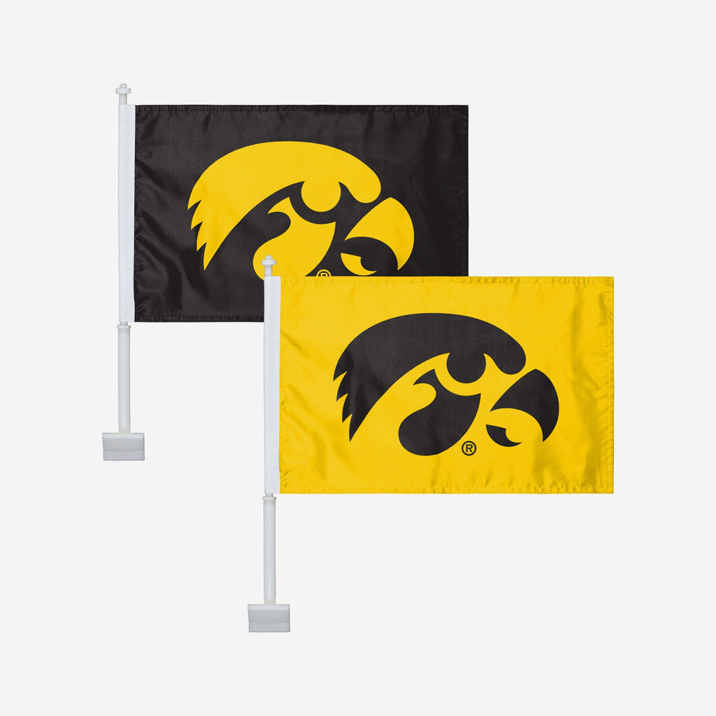 Iowa Hawkeyes 2 Pack Solid Car Flag FOCO - FOCO.com