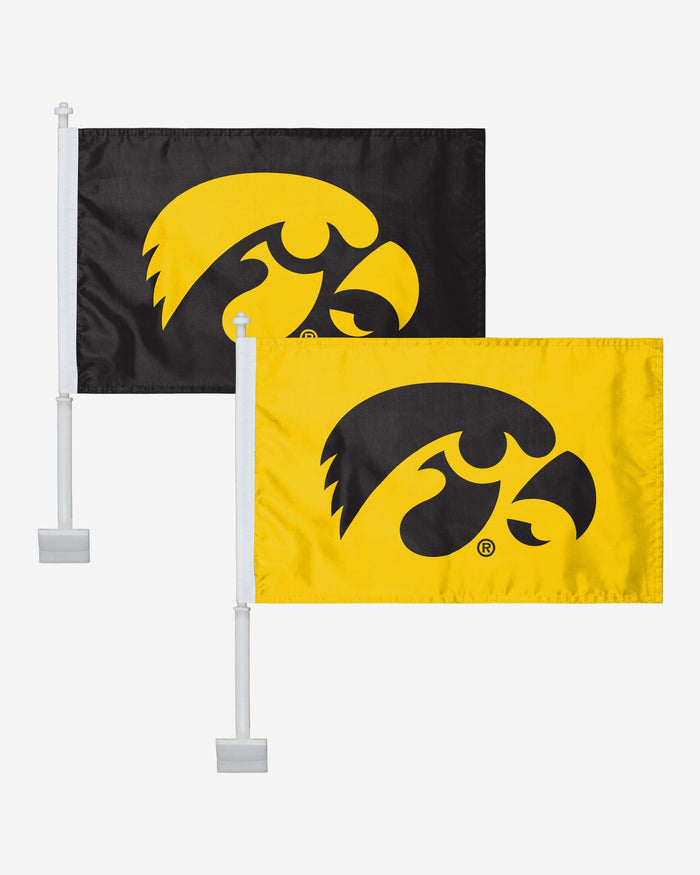 Iowa Hawkeyes 2 Pack Solid Car Flag FOCO - FOCO.com