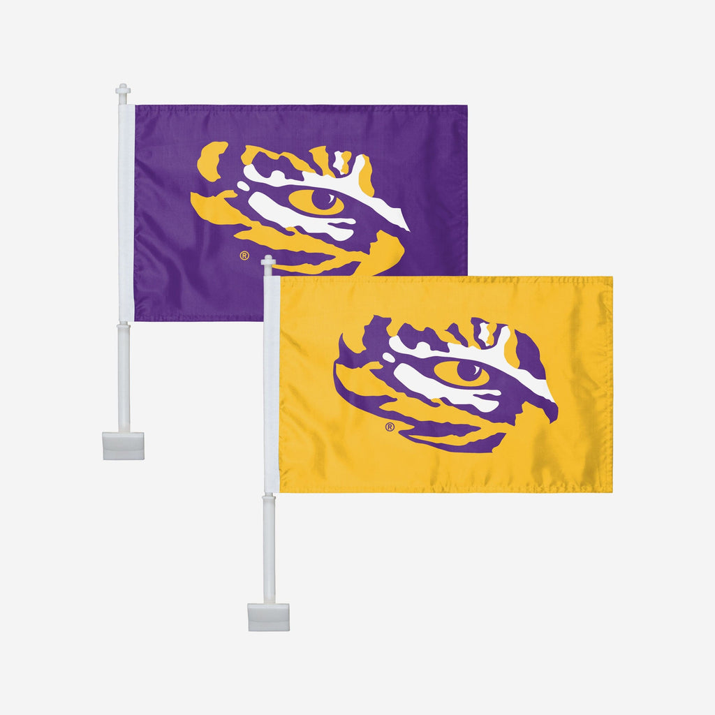 LSU Tigers 2 Pack Solid Car Flag FOCO - FOCO.com