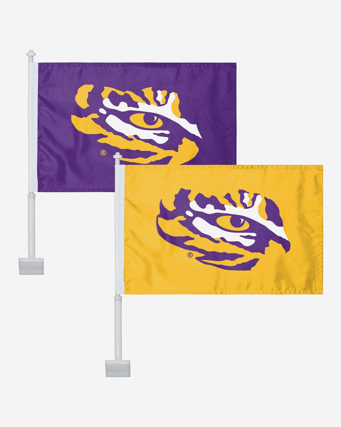 LSU Tigers 2 Pack Solid Car Flag FOCO - FOCO.com