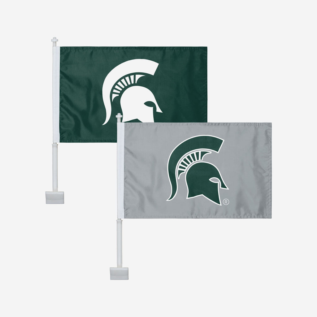 Michigan State Spartans 2 Pack Solid Car Flag FOCO - FOCO.com