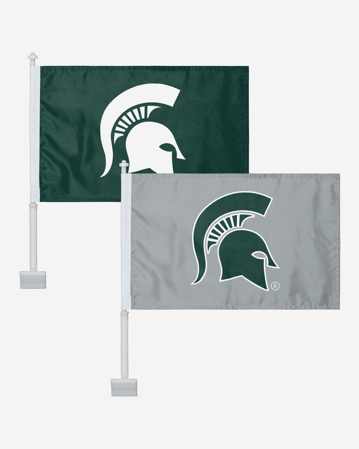 Michigan State Spartans 2 Pack Solid Car Flag FOCO - FOCO.com