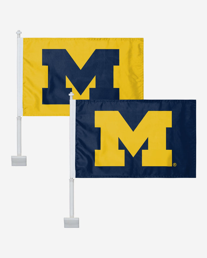 Michigan Wolverines 2 Pack Solid Car Flag FOCO - FOCO.com