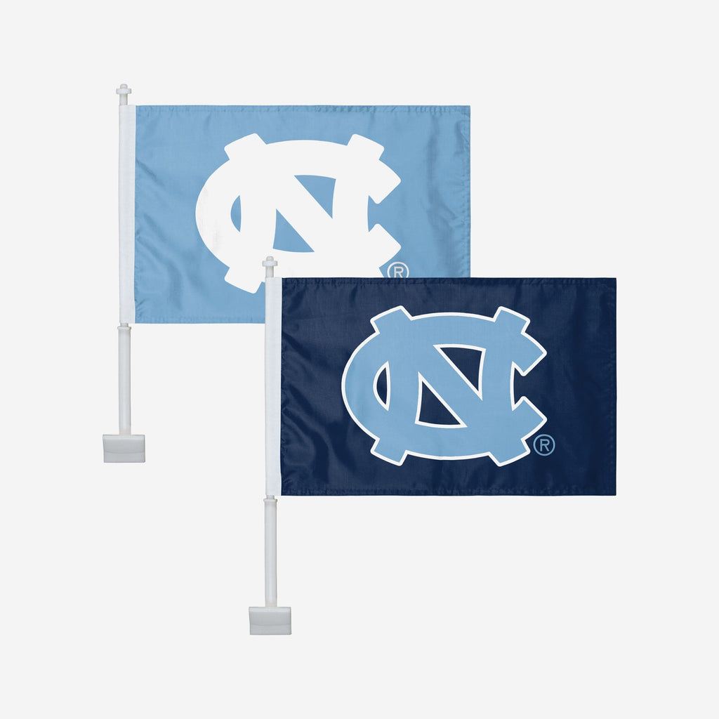 North Carolina Tar Heels 2 Pack Solid Car Flag FOCO - FOCO.com