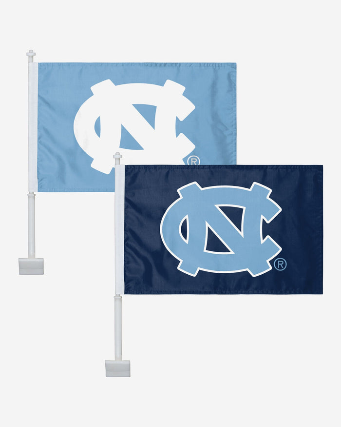 North Carolina Tar Heels 2 Pack Solid Car Flag FOCO - FOCO.com