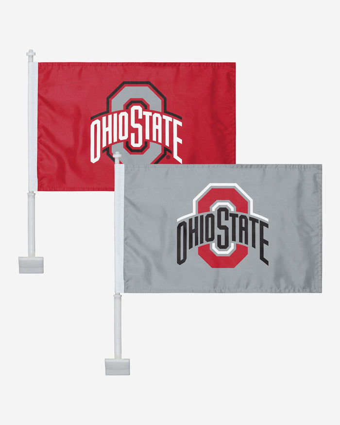 Ohio State Buckeyes 2 Pack Solid Car Flag FOCO - FOCO.com