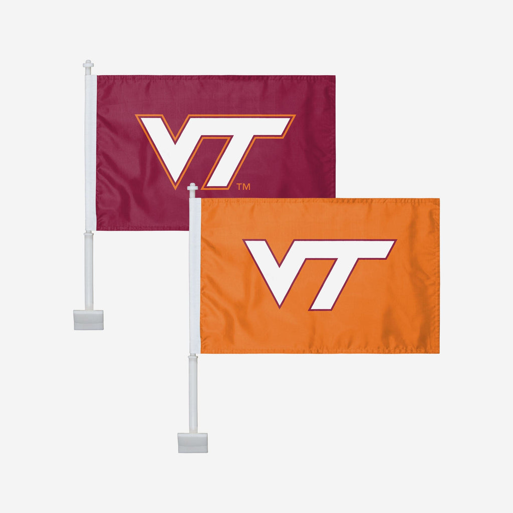 Virginia Tech Hokies 2 Pack Solid Car Flag FOCO - FOCO.com