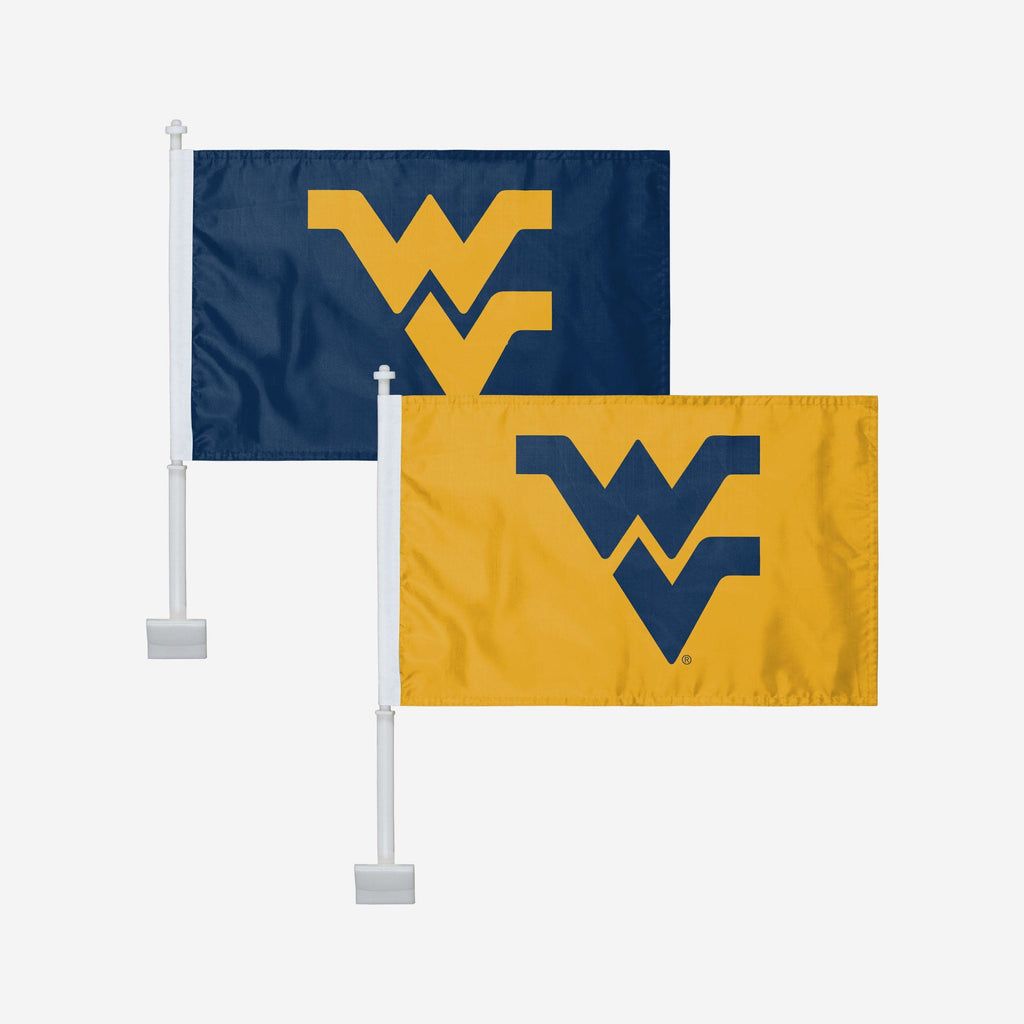 West Virginia Mountaineers 2 Pack Solid Car Flag FOCO - FOCO.com