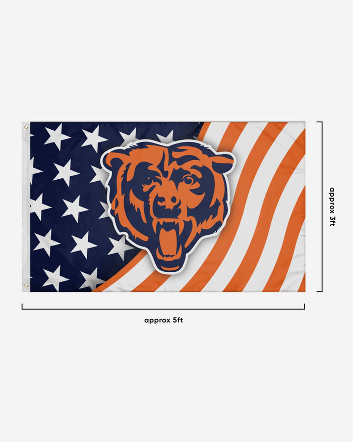 Chicago Bears Americana Horizontal Flag FOCO - FOCO.com