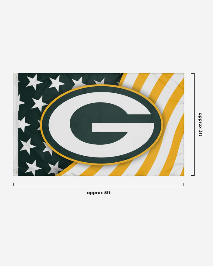 Green Bay Packers Americana Horizontal Flag FOCO - FOCO.com