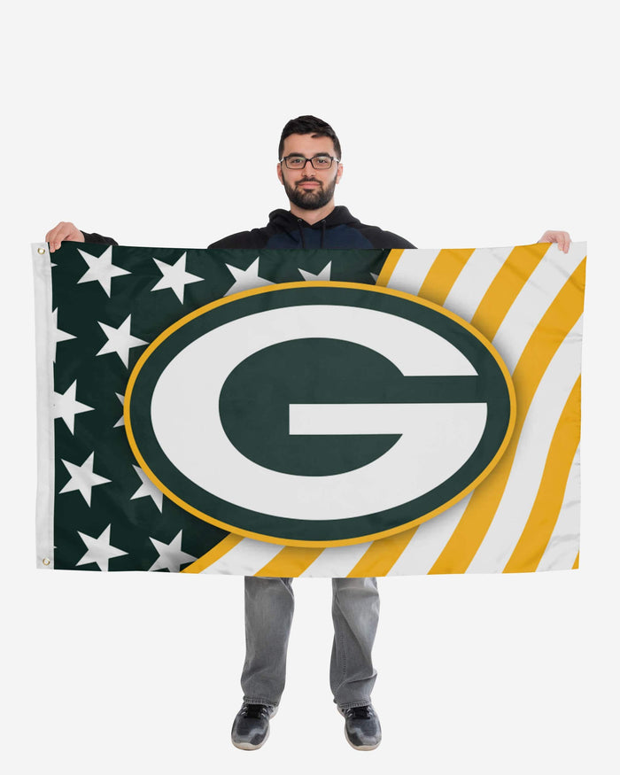 Green Bay Packers Americana Horizontal Flag FOCO - FOCO.com