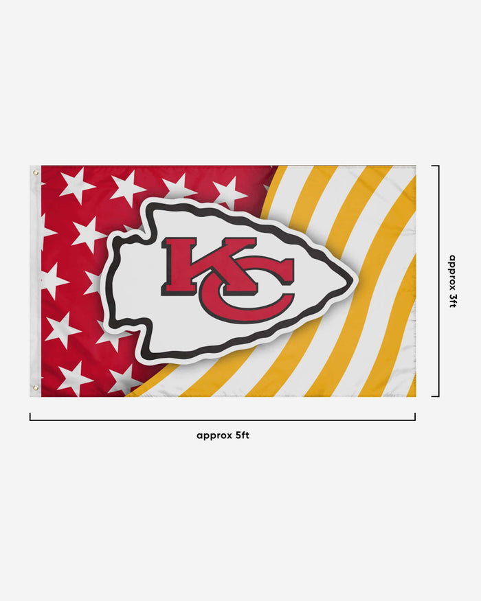 Kansas City Chiefs Americana Horizontal Flag FOCO - FOCO.com