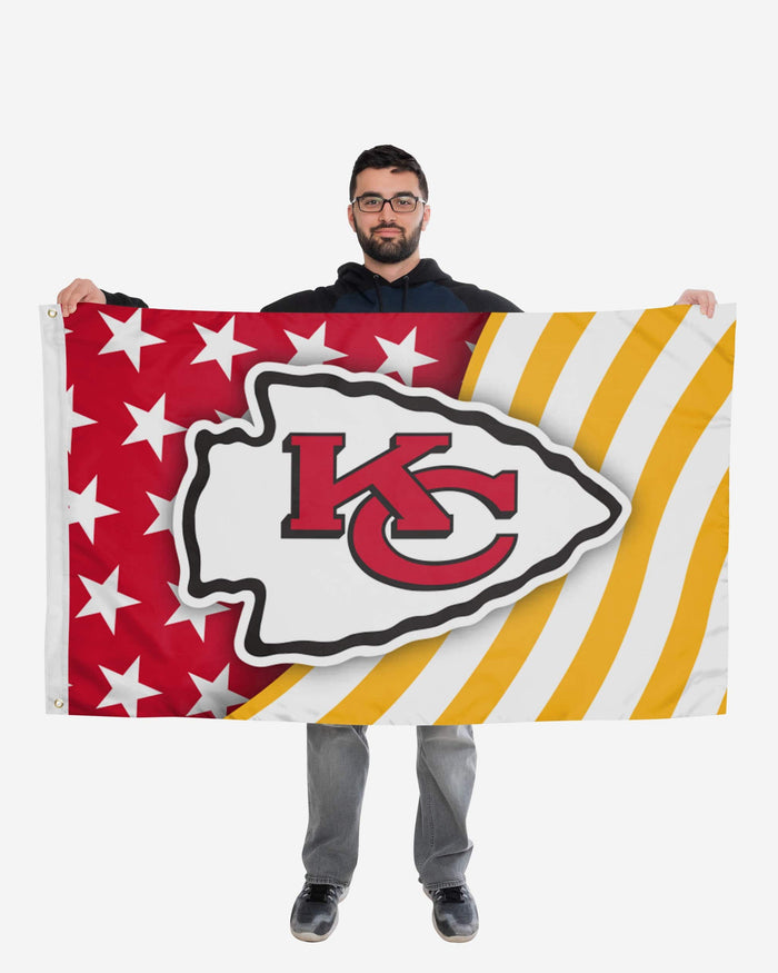 Kansas City Chiefs Americana Horizontal Flag FOCO - FOCO.com