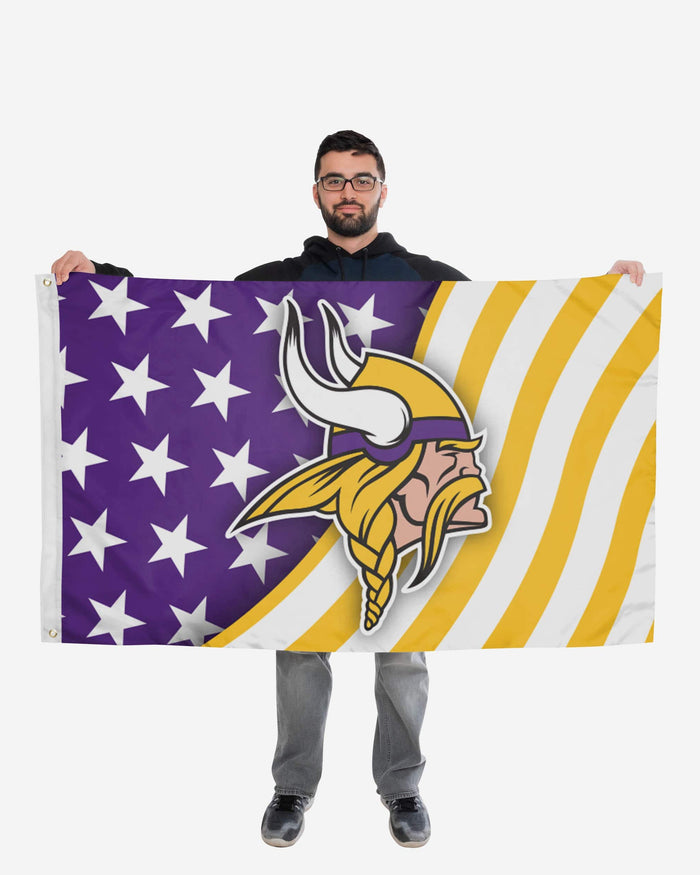 Minnesota Vikings Americana Horizontal Flag FOCO - FOCO.com