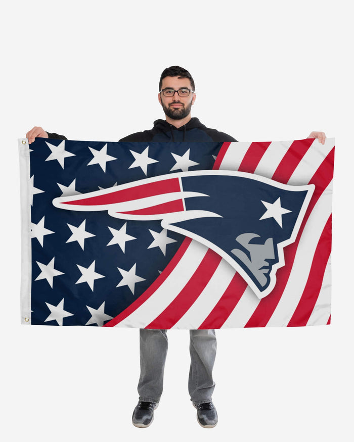 New England Patriots Americana Horizontal Flag FOCO - FOCO.com