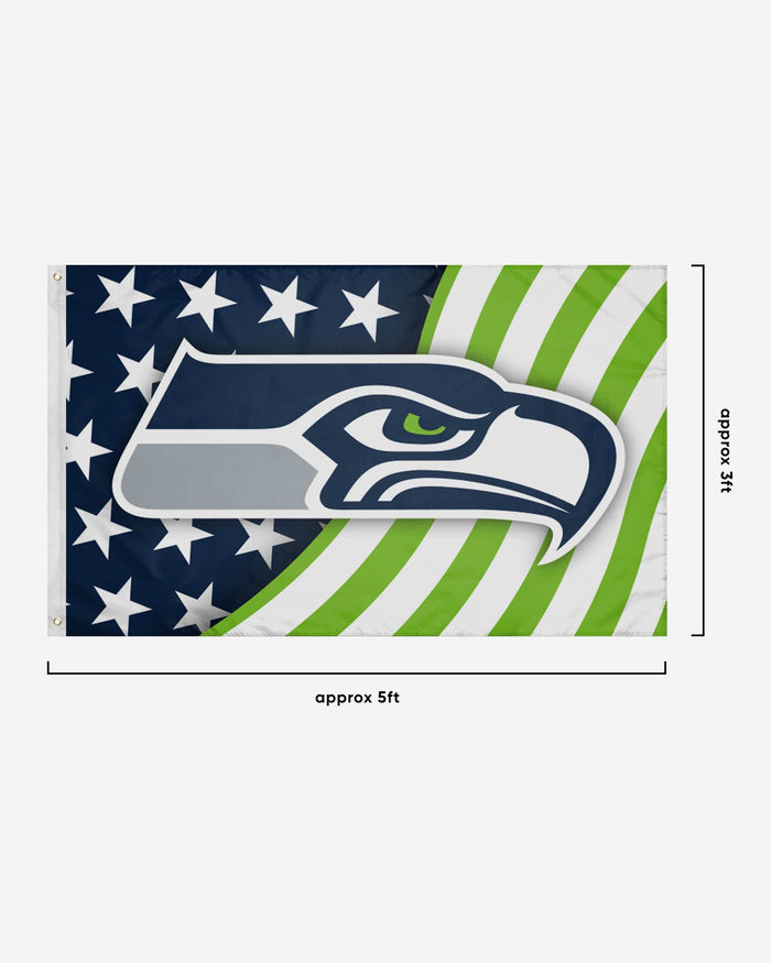 Seattle Seahawks Americana Horizontal Flag FOCO - FOCO.com