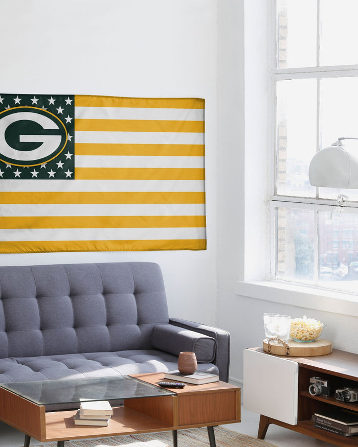 Green Bay Packers American Stars Horizontal Flag FOCO - FOCO.com