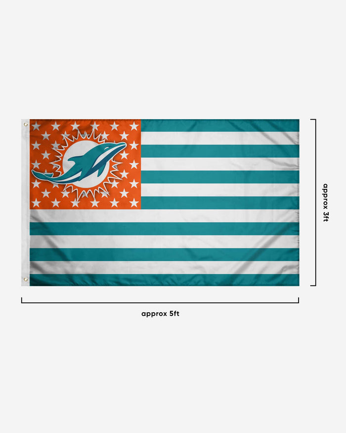 Miami Dolphins American Stars Horizontal Flag FOCO - FOCO.com